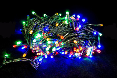 Светодиодная нить стандартная 300 led мульти 21 м.; черн-пр, IP 20 (m.01.5B.300-)