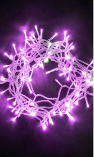 Светодиодная нить, 10 м., мерцает белый диод, прозр. пр., розовый, Laitcom, арт. PST100BLW-10-1P 05-124