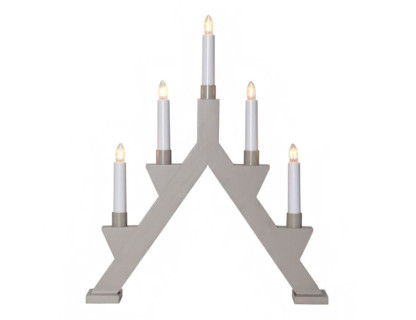 Декоративный светильник-горка Zack 41х34 см, 5 свечей, светло-серый, арт. 243-05