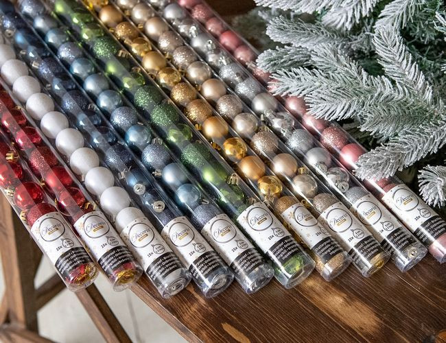 Набор пластиковых шаров Миниатюрные 30 мм., синий, 15 шт., mix, Kaemingk, арт. 021680