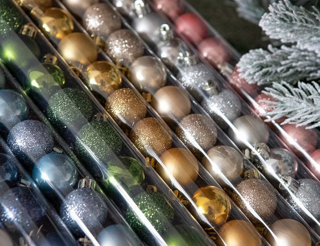 Набор пластиковых шаров Миниатюрные 30 мм., синий, 15 шт., mix, Kaemingk, арт. 021680