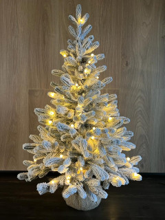 Искусственная ель Александрийская заснеженная 90 см., 70 теплых-белых Led ламп, арт. 209090