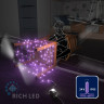 Светодиодная гирлянда Rich LED 10 м, 100 LED, 24 В, соединяемая, фиолетовая, фиолетовый резиновый провод, арт. RL-S10C-24V-RV/V