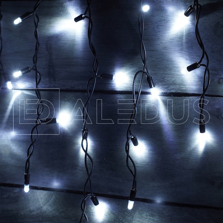 Электрогирлянда Бахрома ALEDUS 3x0.5 м, черный провод, ПВХ, белый, арт. i-BP-3x0.5M-W