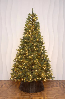 Искусственная елка Рождественская 210 см., 100% литые ветки, 570 теплых белых Led ламп, арт. 63210