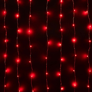 Светодиодный занавес Роса, 1.6х1.6 м., прозр. пр., красный, LaitCom, арт. Curtain 256-10-R 01-001