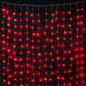 Светодиодный занавес Роса, 1.6х1.6 м., прозр. пр., красный, LaitCom, арт. Curtain 256-10-R 01-001