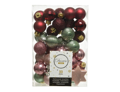 Набор пластиковых украшений Россыпь радости, 30 - 43 мм., 33 шт., mix цветов и текстур Kaemingk, арт. 020153