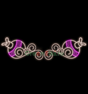 Светодиодная перетяжка 2 шара, 400х110 см, 220V 