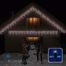 Светодиодная бахрома Rich LED, 3*0.5 м, белая, мерцающая, черный резиновый провод, арт. RL-i3*0.5F-RB/W