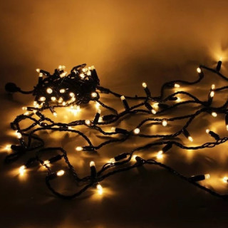 Электрогирлянда Нить ALEDUS 10 м, черный провод, ПВХ, желтый, с мерцанием, арт. S-BP-10M-Y/F