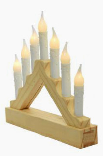 Рождественский светильник горка Патриция, 22 см., светлое дерево, Kaemingk, арт. 171026