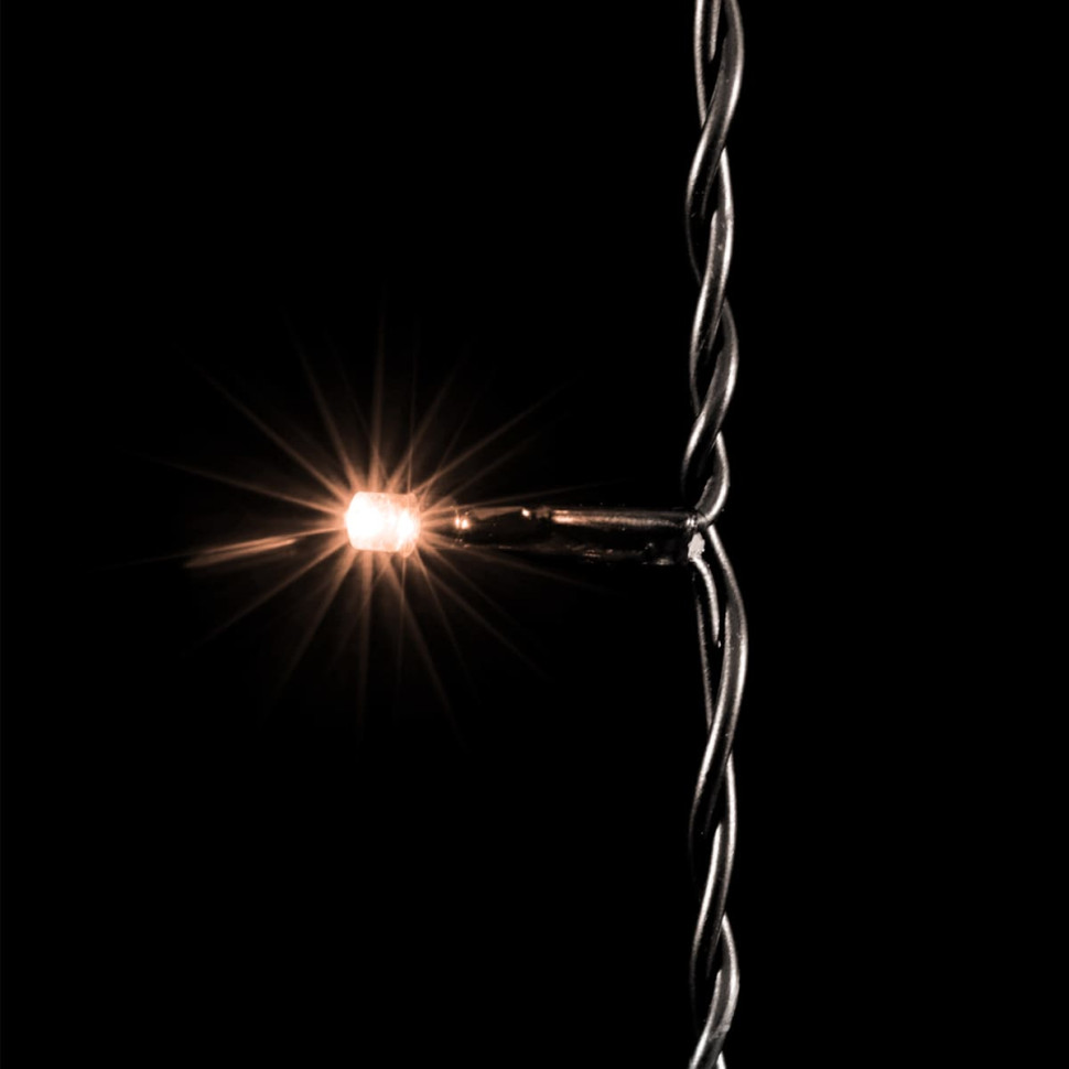 Светодиодная нить, 10 м., мерцает белый диод, черн. пр., экстра тепло белый, Laitcom, арт. PST100BLW-11-1EWW 05-298