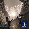 Светодиодная гирлянда Rich LED 10 м, 100 LED, 220 В, соединяемая, влагозащитный колпачок, белая, мерцающая, белый провод, арт. RL-S10CF-220V-CW/W