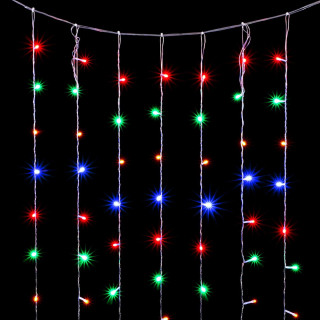 Светодиодный занавес, 2х3 м., без Т-коннектора, прозр. пр., мульти, LaitCom, арт. PCL600NOT-10-2M 01-172