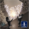 Светодиодная гирлянда Rich LED 10 м, 100 LED, 220 В, соединяемая, влагозащитный колпачок, белая, мерцающая, прозрачный провод, арт. RL-S10CF-220V-CT/W