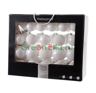 Набор пластиковых шаров Праздничный стиль, 42 шт., белый, KAEMINGK, арт. 155288