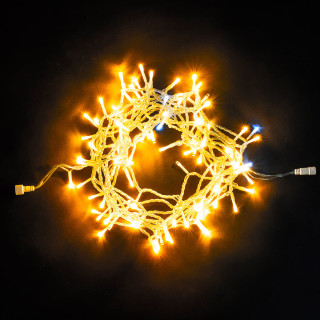 Светодиодная нить, 10 м., мерцает белый диод, прозр. пр., желтый, Laitcom, арт. PST100BLW-10-1Y 05-121