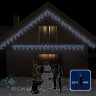 Светодиодная бахрома Rich LED, 3*0.5 м, влагозащитный колпачок IP65, белая, черный провод, арт. RL-i3*0.5-CB/W
