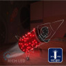 Светодиодная гирлянда Rich LED 10 м, 100 LED, 24В, соединяемая, влагозащитный колпачек, красная, мерцающая, прозрачный провод, арт. RL-S10CF-24V-CT/R