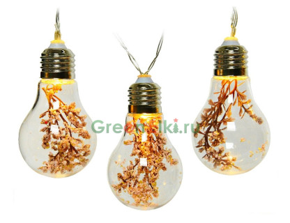 Светодиодная гирлянда из лампочек Сияние лета 1,8 м, прозрачный провод, арт. 897743