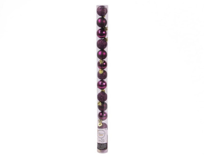 Набор пластиковых шаров Миниатюрные 30 мм., фиолетовый, 14 шт., mix, Kaemingk, арт. 020474