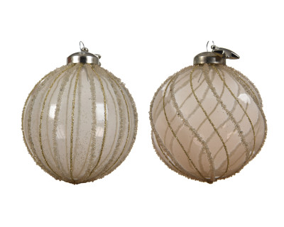 Набор стеклянных шаров Карамельная нежность 80 мм, перламутровый, 3 шт, Kaemingk, 161730