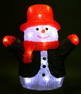 Светодиодная фигура Снеговик, 24 Led, 27 см., цветной акрил, LaitCom, арт. AS24-2WP 14-047