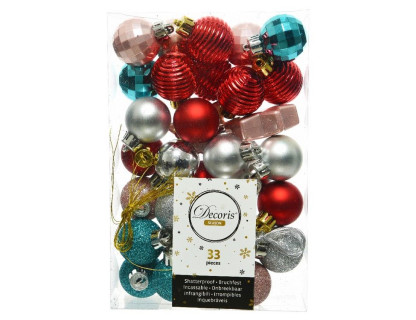 Набор пластиковых украшений Россыпь радости, 30 - 43 мм., 33 шт., mix цветов и текстур Kaemingk, арт. 165768