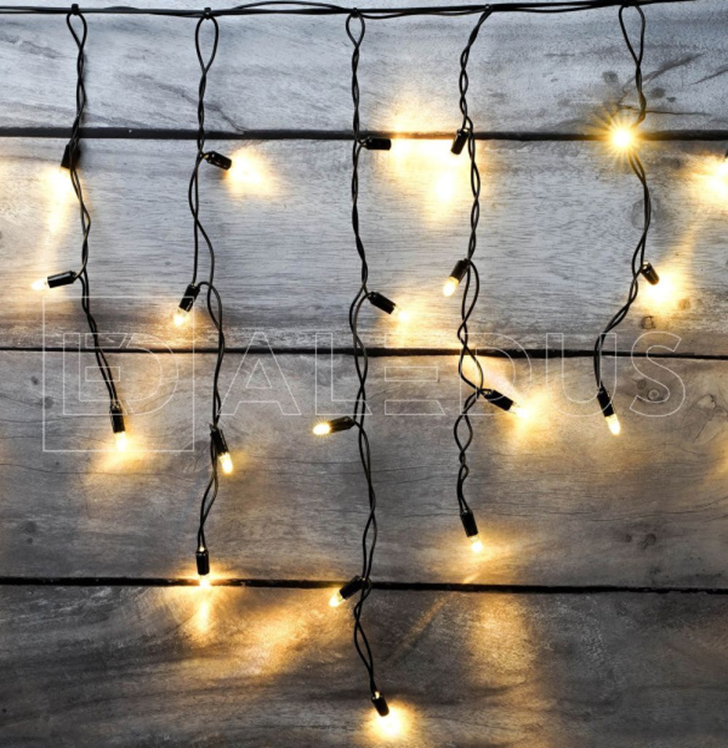 Электрогирлянда Бахрома ALEDUS 3x0.5 м, черный провод, ПВХ, теплый белый, арт. i-BP-3x0.5M-WW