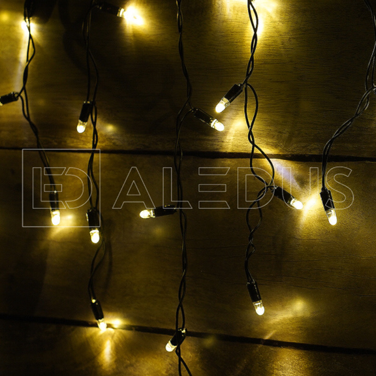 Электрогирлянда Бахрома ALEDUS 3x0.5 м, черный провод, ПВХ, теплый белый, арт. i-BP-3x0.5M-WW