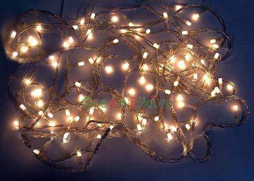 Светодиодная гирлянда на батарейках с контроллером 3.5 м., 48 LED ламп, теплый белый, Kaemingk, арт. 497121