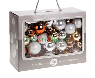 Набор пластиковых шаров Праздничный аккорд зимняя заря, 86 шт., Koopman International, арт. CAN103760