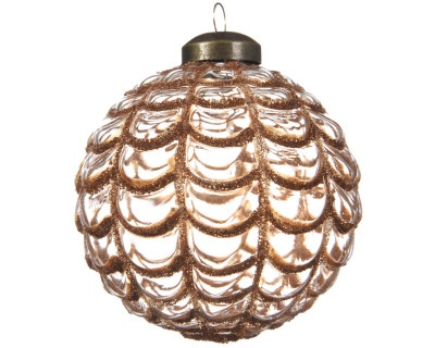 Набор стеклянных шаров Пралине 80 мм, 3 шт, Kaemingk, арт. 161478