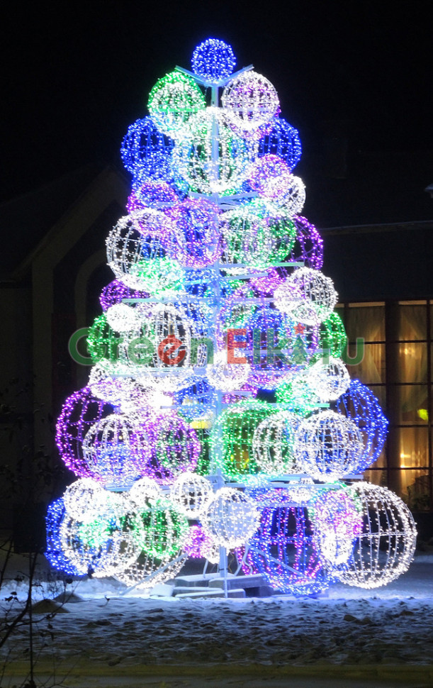 Светодиодная конструкция Елка шар, высота 10 м