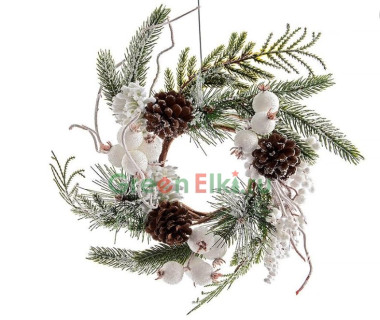 Подсвечник - венок для свечи Снежная Прелесть, 20 см, KAEMINGK, арт. 155917