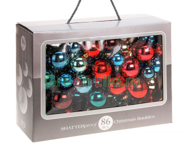 Набор пластиковых шаров Праздничный аккорд новогодняя сказка, 86 шт., Koopman International, арт. CAN103790