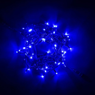 Светодиодная нить, 10 м., 75 LED, каучук, черн. пр., синий, Laitcom, арт. LL75-1-2B 04-182