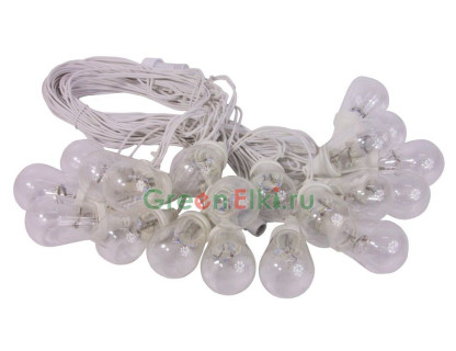 Светодиодная гирлянда-бахрома из лампочек Ламполайт 10 м, белый провод, арт. RL-i10*0.2-20S14-W/WW
