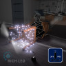Светодиодная гирлянда Rich LED 10 м, 100 LED, 24В, соединяемая, влагозащитный колпачок, белая, черный провод, арт. RL-S10C-24V-CB/W