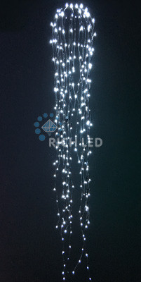 Светодиодные Дреды Rich LED, 150 см, белые, соединяемые, 288 LED, черный провод, арт. RL-DR1.5-B/W