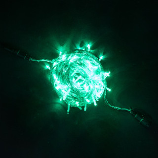 Светодиодная нить, 20 м., с динамикой, силикон, прозр. пр., зеленый, LaitCom, арт. EST200-3W10-1G 05-017