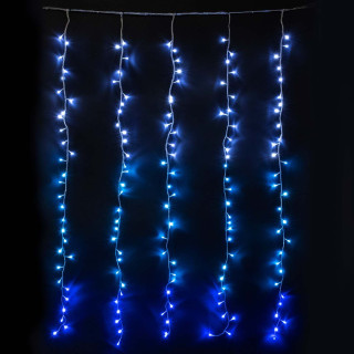 Электрогирлянда Занавес бегущий огонь, 2х1.6 м., бело голубой, LaitCom, арт. ESI150-SH10-1WB 10-009