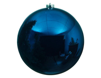 Пластиковый шар 140 мм., синий бархат, глянцевый, Kaemingk, арт. 022372