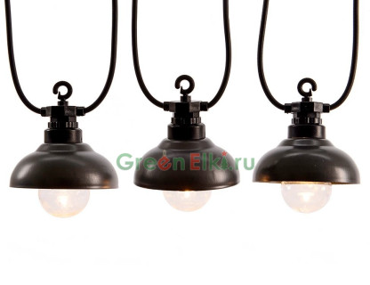 Светодиодная гирлянда Ретро-фонарики 4,5 м, черный провод, арт. 490118