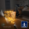 Светодиодная гирлянда Rich LED 10 м, 100 LED, 24В, соединяемая, влагозащитный колпачок, желтая, белый провод, арт. RL-S10C-24V-CW/Y