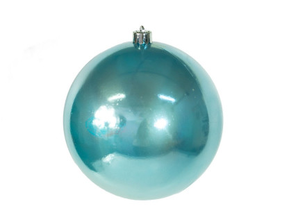 Пластиковый шар 140 мм., голубой, глянцевый, Kaemingk, арт. 022357