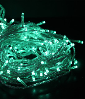 Светодиодная нить, 10 м., 100 LED, 24V, силикон, прозр. пр., аква, LaitCom, арт. EST100-10-1A 05-172