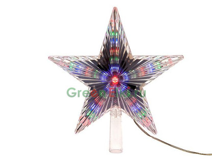 Светодиодная макушка Звезда 22 см., 31 LED ламп, мультицвет, Kaemingk, арт. 152955
