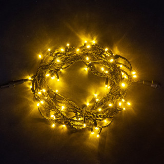 Светодиодная нить, 10 м., 75 LED, каучук, черн. пр., желтый, Laitcom, арт. LL75-1-2Y 04-184